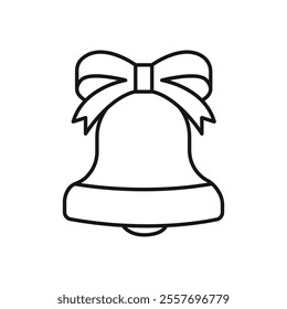 Jingle bell icon Isolated flat vector in outline