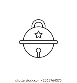 Jingle bell icon line art vector