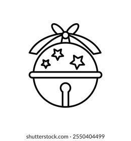 Jingle bell icon linear logo isolated