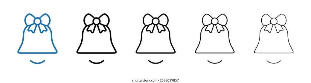 Jingle bell icon Outline vector logo for web ui