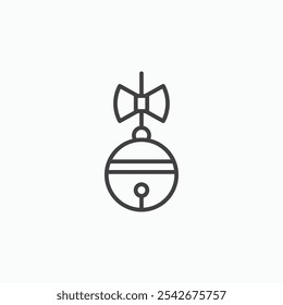 Jingle bell icon set in black color
