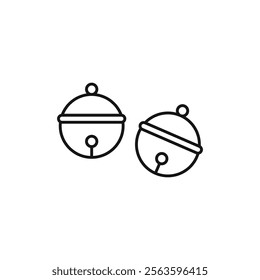 Jingle bell icon Simple thin line flat symbol