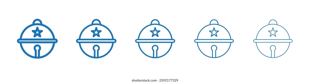 Jingle bell icon Symbol collection thin outline set