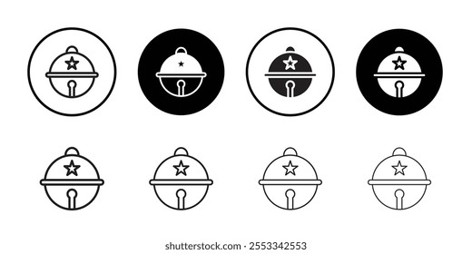 Jingle bell icon Thin line vector illustration set