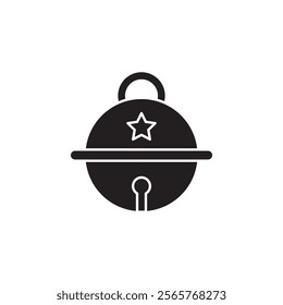 Jingle bell icon Vector flat thin line illustration