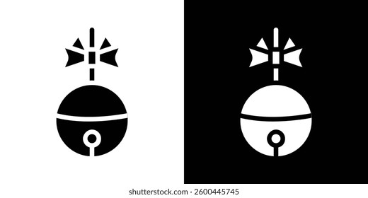 Jingle bell icons vectors set in solid style.