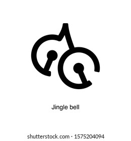 Jingle bell linear icon vector on white background. Black icon illustration