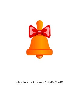Jingle bell with red bow vector on a white background