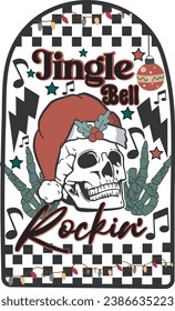 Jingle Bell Rockin Christmas skeleton T shirt Design