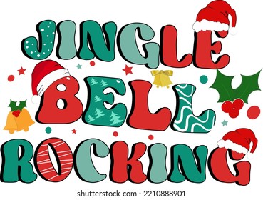  Jingle Bell Rocking. It can be used on T-Shirt, labels, icons, Sweater, Jumper, Hoodie, Mug, Sticker,
