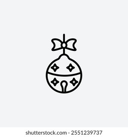 Jingle bell thin liner icon isolated.