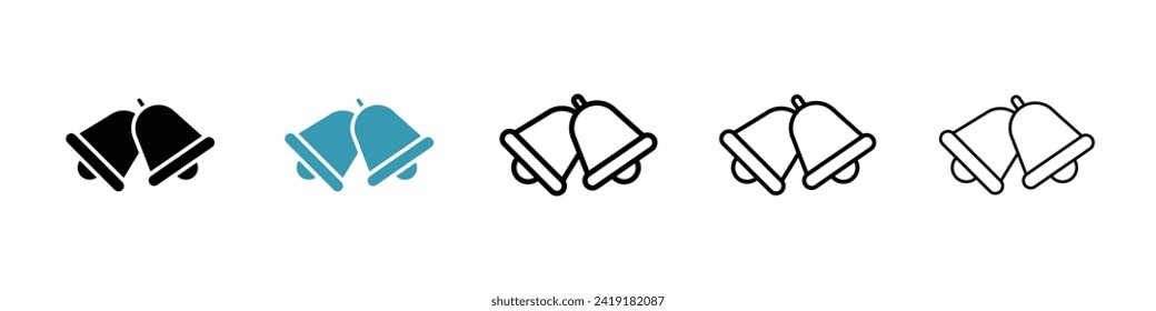 Jingle Bell Vector Icon Set. Noel Ringing Bells Vektorsymbol für UI Design.