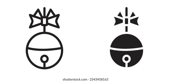 Jingle bell vector icon set in black.