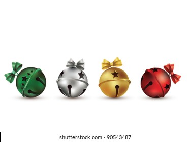 Jingle Bells With Red Bow On A White Background Vector Illustration Royalty  Free SVG, Cliparts, Vectors, and Stock Illustration. Image 16220174.