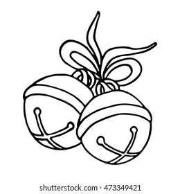 Jingle bells with bow on a white background. Vector illustration