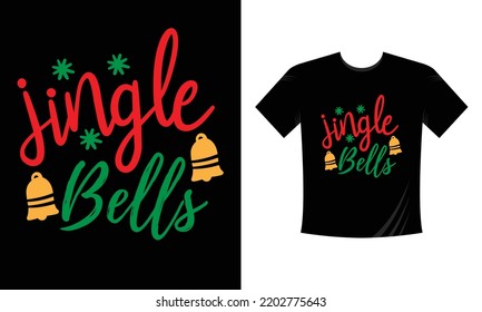  jingle bells - Christmas t shirt design vector template, snowman, snow flacks, Santa Claus, joyful ,reindeer, gnome,  merry Christmas print