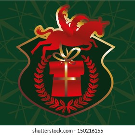 Jingle bells with horse vector art