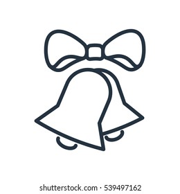 jingle bells line web icon on white background
