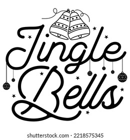 Jingle bells Merry Christmas shirt print template, funny Xmas shirt design, Santa Claus funny quotes typography design