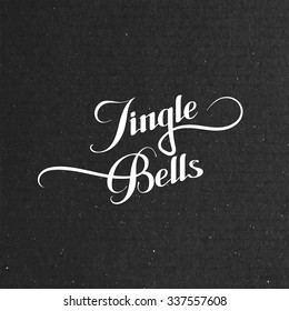 Jingle Bells. Merry Christmas. Vector Holiday Illustration. Lettering Label