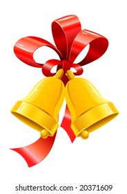 jingle bells with red bow vector illustration
