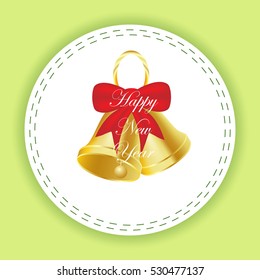 Jingle bells with red bow. Vector