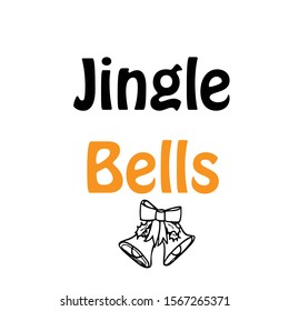 Jingle Bells, Typography isolated on white background, Great for party posters and banners 