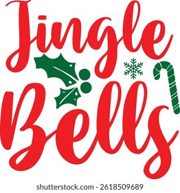Jingle Bells Typography T-shirt Design
