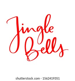 jingle bells. unique handwritten lettering. christmas greeting card