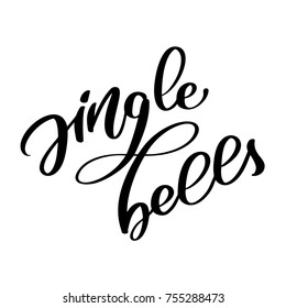 Jingle bells vector Calligraphic Lettering text for design greeting cards. Holiday Greeting Gift Poster. Calligraphy modern Font
