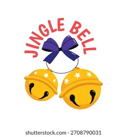 Jingle Bells vector sticker illustration.
