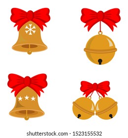 Cartoon Illustration Golden Glitter Bell Vector Stock Vector (Royalty ...