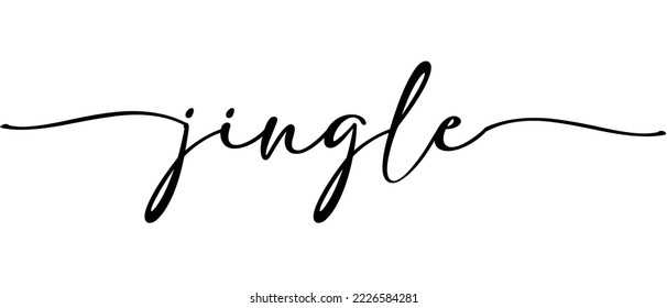 Jingle - Christmas word Continuous one line calligraphy Minimalistic handwriting with white background