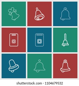 Jingle icon. collection of 9 jingle outline icons such as bell, bell. editable jingle icons for web and mobile.