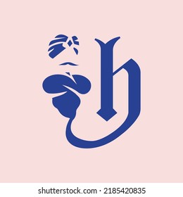 Jinn Shaped Letter H Logo Design