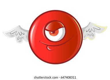 Jio Emoji with  a devil smile. vector Illustration. Isolated on white background.