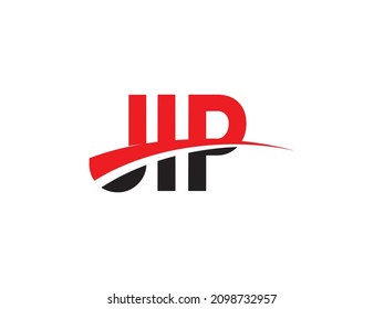 Letra JIP diseño creativo elegante del logo de swoosh