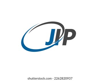 JIP letter creative modern elegant swoosh logo design