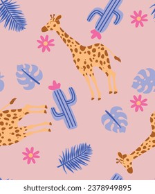 jiraffe summer tropical girl cactus