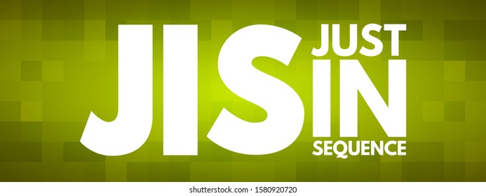 JIS Just In Sequence - type of delivery in procurement logistics, acronym text concept background