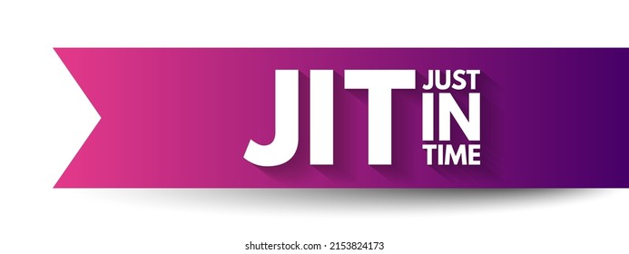 JIT Just in time - inventory management method in which goods are received from suppliers only as they are needed, acronym text concept background