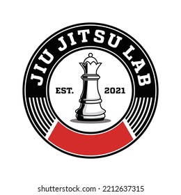 Jiu jitsu y diseño del logo del ajedrez