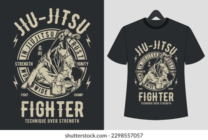 Jiu Jitsu fighter creative t-shirt design