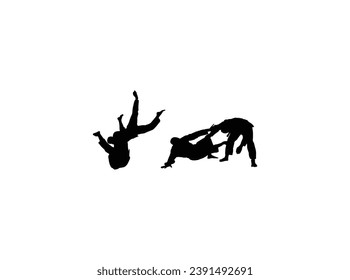 jiu jitsu silhouette vector. jiu jitsu vector art, icon and vector images.