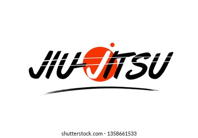 Jiu Jitsu Text Word On White Background With Red Circle Suitable For Card Icon Or Typography Logo Design