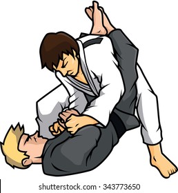 jiu jitsu training vector illustration design