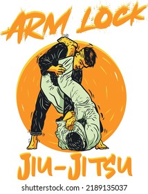 Jiu-Jitsu match and the Arm Lock sign