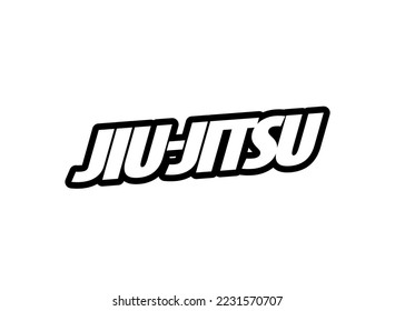 jiu-jitsu vector logo. Brazilian jiu-jitsu sticker Jiu-jitsu wordmark for t-shirt.
