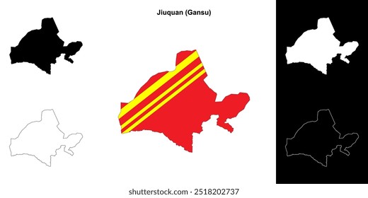 Conjunto de mapas em branco de Jiuquan