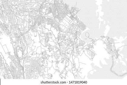 Jiutepec, Morelos, Mexico, bright outlined vector map with bigger and minor roads and steets created for infographic backgrounds.